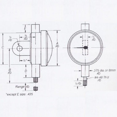 ANSI/AGD机械指示表 1系列 - Mahr Federal B型与O型