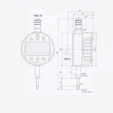 数显指示表 MarCator 1087 R /1087 ZR，带模拟指针显示